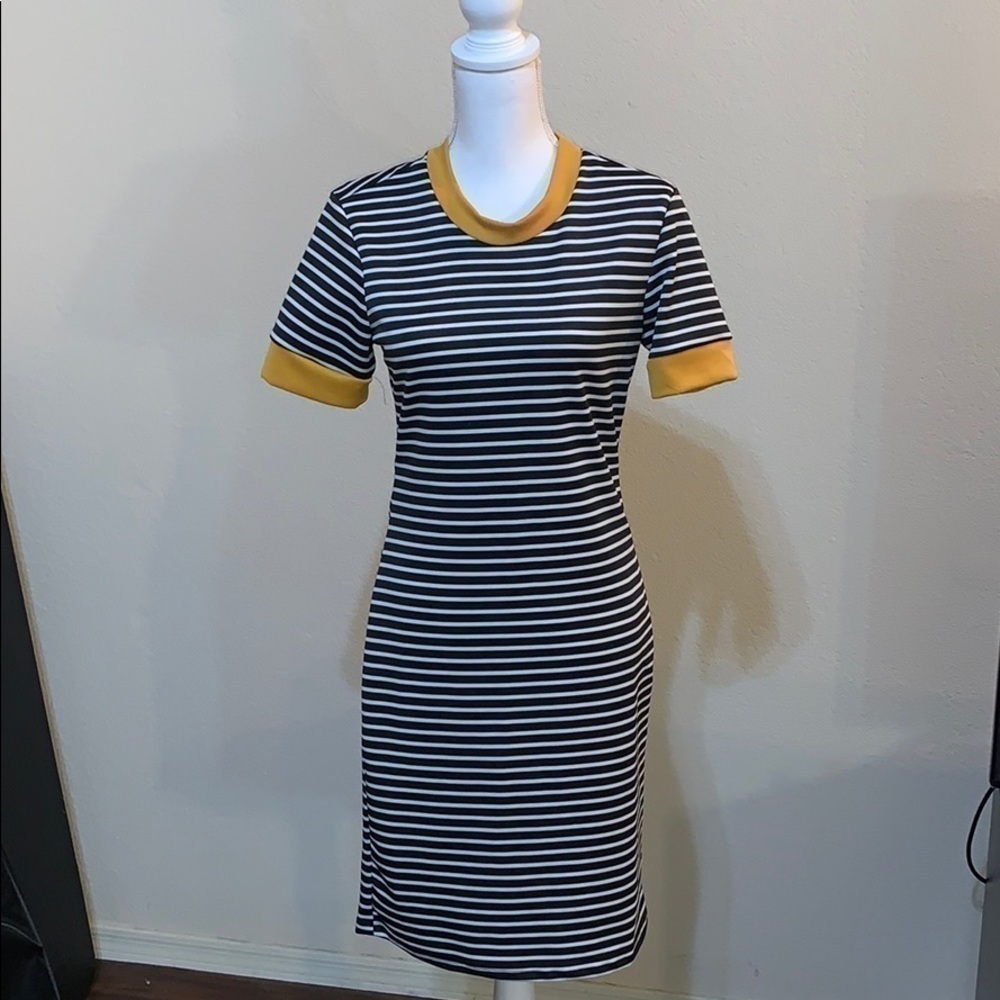 Poof! black and white Striped dress